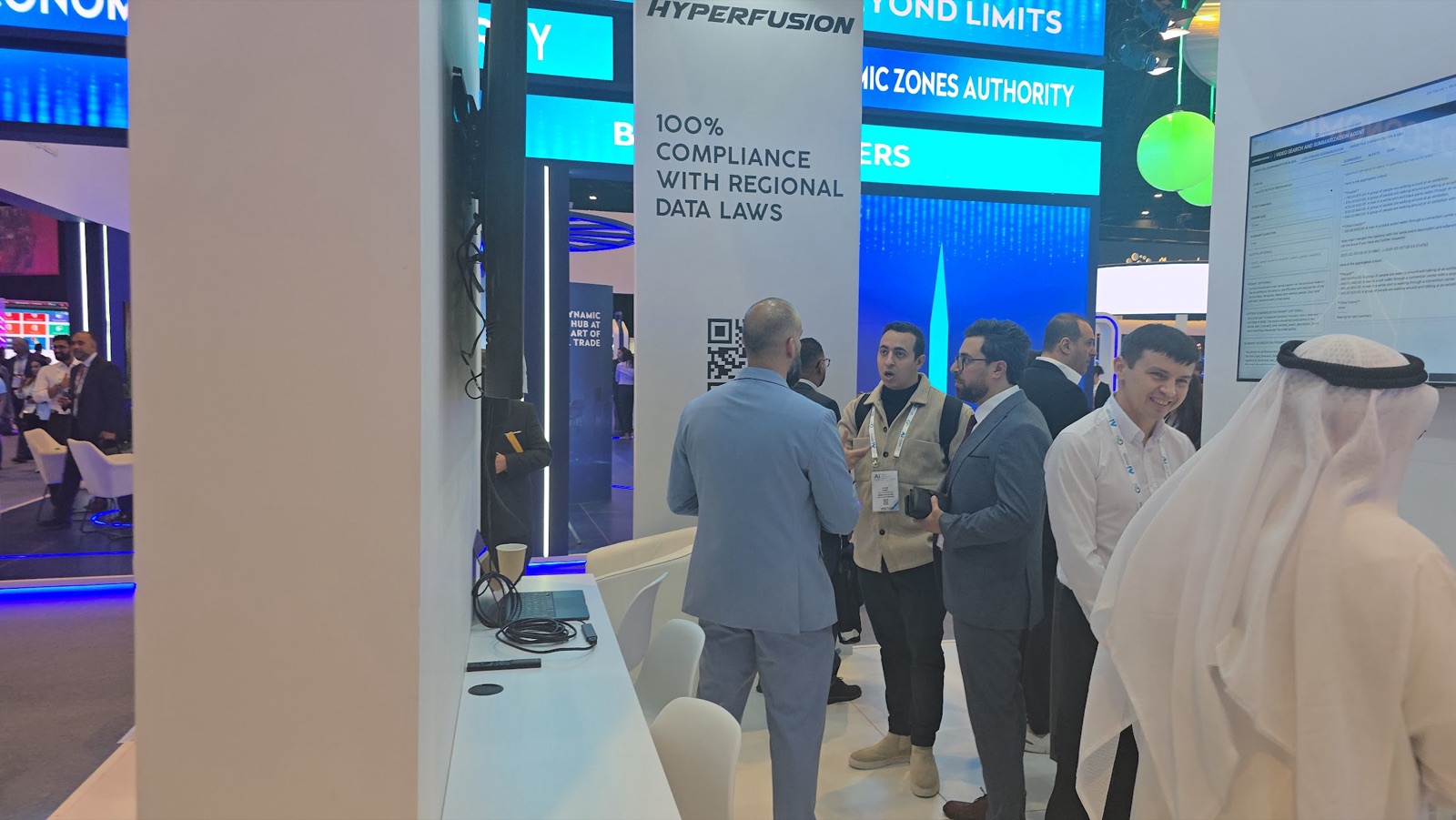 Networking on the expo floor at AI Everything Global, Dubai